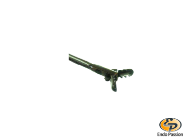 Löffel mit Alligatorzähne, distale flexible Spirale, horizontal öffnend, Spirale gerade, doppelbeweglich