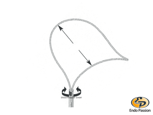 Einweg Polypektomieschlinge asymmetrisch, multifiler Draht, mit Handgriff