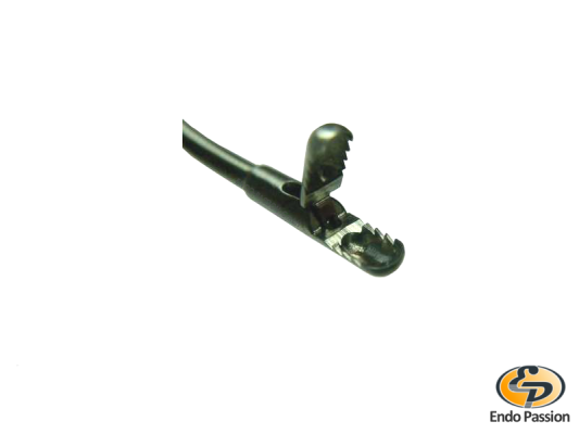 Löffel mit Alligatorzähnen, distale flexible Spirale, vertikal öffnend, einfach beweglich